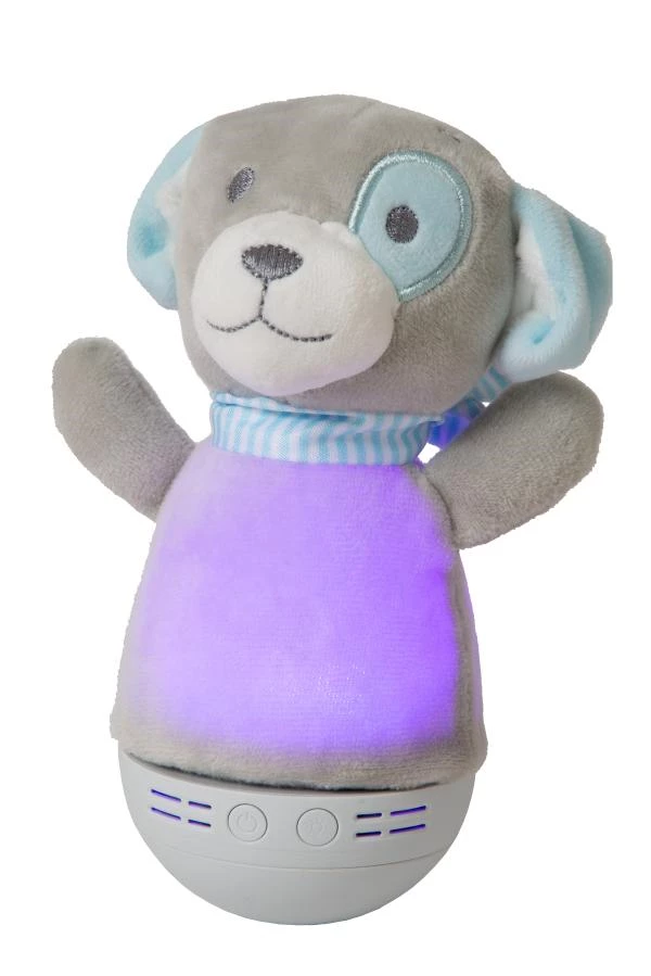 Lucide DOLLY - Lampe de table Chambres d'enfant - Piles - LED - 1x3W 2700K - Avec fonctionnalité musicale - Gris - détail 3